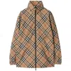 Burberry Waisted Check Hooded Jacket In Neutrals/black
