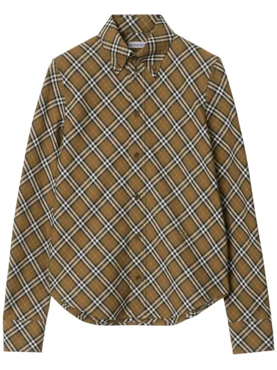 Burberry Shirts Oxide Ip Check In Brown