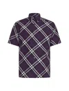 Burberry Check Cotton Shirt In Pansy Ip Check