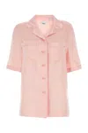 Burberry Ekd Jacquard Silk Shirt Woman Shirt Pink Size 6 Silk In Pink