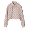 Burberry Vintage Check Cropped Buttoned Shirt In Pink/neutrals