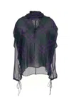 Burberry Check Silk Chiffon Blouse In Printed