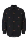 Burberry Quilted Embroidered Button-down Shirt In Printed