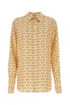 Burberry B-closure Print Silk Poplin Shirt In Printed