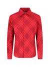 Burberry Plaid Long Sleeves Top In Red