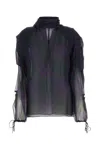Burberry Check Silk Chiffon Blouse In Royalippattern