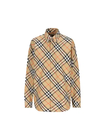 Burberry Shirts In Sand Ip Check