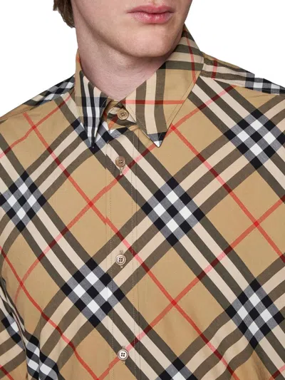 Burberry Shirts In Sand Ip Check