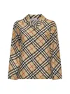 Burberry Check Print Silk Shirt In Sand Ip Check