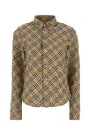 Burberry Ered Shirt With Button-down In Neutral
