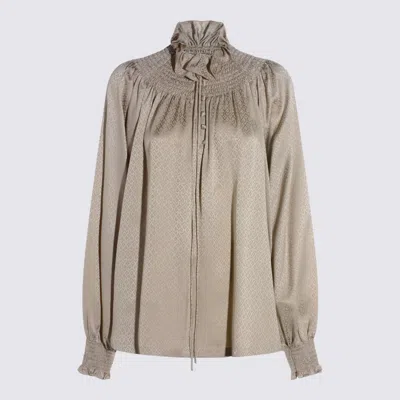BURBERRY SHIRTS TAUPE BEIGE IP PATT
