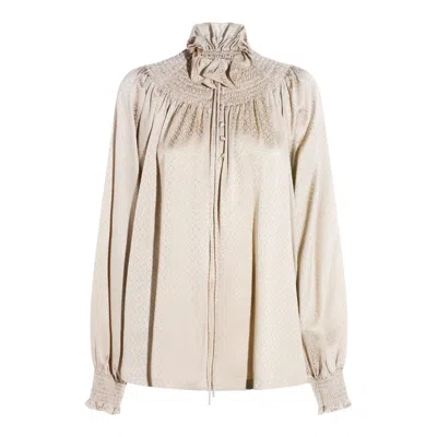 Burberry Shirts Taupe Beige Ip Patt In Neutral