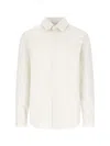 Burberry Striped Silk Shirt In White