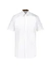 Burberry Stretch-cotton Ekd-embroidered Slim Shirt In White