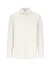 Burberry Striped Silk Shirt In White