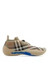 Burberry Knit Check Neptune Sneakers In Nude