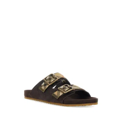 Burberry Buckle Strap Sandals In Black