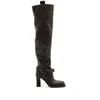 Burberry Leather Soft Stirrup Over-the-knee Boots 85 In Brown