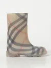 Burberry Tan Comb Kids' Marsh Check Rubber Boots 3-4 Years Eur 23 /6.5 Uk In Beige