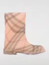 Burberry Rubber Check Marsh Boots In Pink