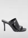 Burberry Glossy Leather Peep Mules In Black