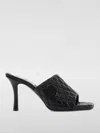Burberry Quilted Leather Rose Mule Sandals In Schwarz