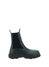 Burberry Round-toe Leather Boots In Green