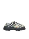 Burberry Pillow Check Motif Slippers In Light Sage Ip Check