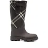 Burberry Rubber Marsh Stamp Check Rain Boots In Multi