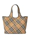 Burberry Medium East-west Check Tote Bag In Multi