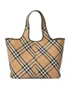 Burberry Medium East-west Check Tote Bag In Multi