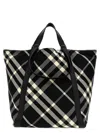 BURBERRY SHOPPING BURBERRY CHECK TOTE BAG WHITE/BLACK