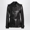 Burberry Short Leather Jacket With Studs And Buckle