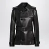 Burberry Short Leather Jacket With Studs And Buckle