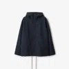 Burberry Long Sleeved Hooded Drawstring Jacket In Blue