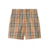 Burberry Oxford Cotton Check Shorts In Brown