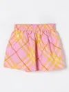 Burberry Girls Pink Check Cotton Shorts In Pink