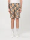 Burberry Men Check Print Bermuda Swimsuit In Beige