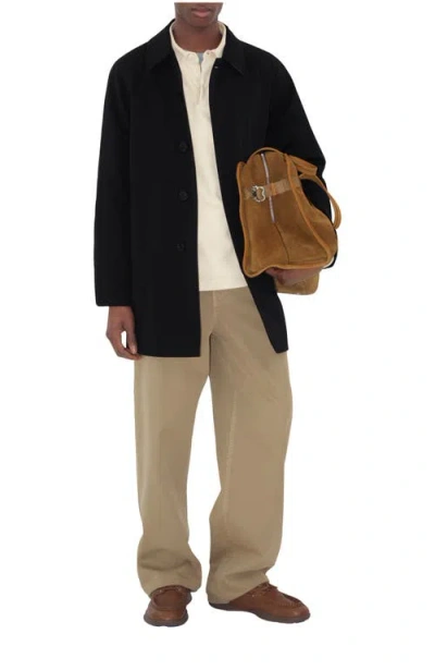 Burberry Short Camden Heritage Car Coat In Black