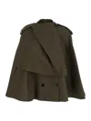 Burberry Cotton Cape With Traditional Check Lining