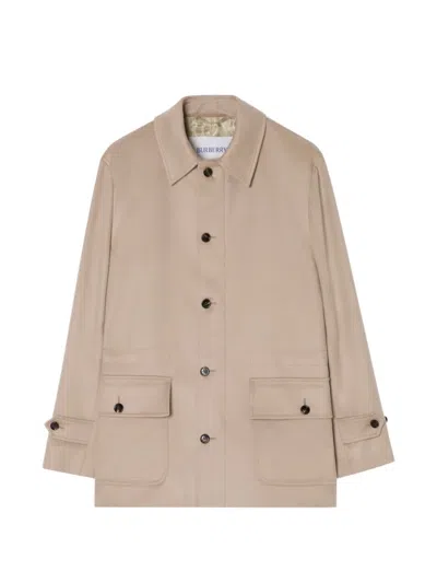 Burberry Short Cashmere Scafell Car Coat In Pink