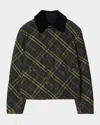 Burberry Cropped Check Quilted Barn Jacket In Shadow Ip Check