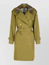 Burberry Short Cotton Trench Coat 'castleford' In Green