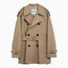 BURBERRY BURBERRY SHORT DOUBLE BREASTED BEIGE TRENCH COAT WITH BELT