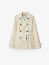 Burberry Belted Double-breasted Short Trench Coat In Calico