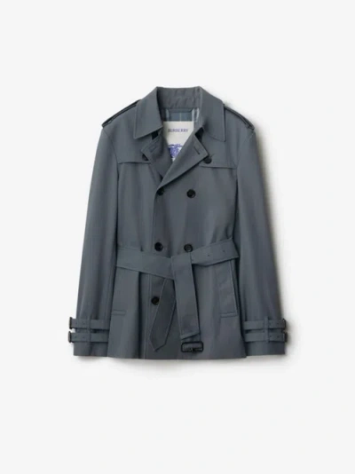 Burberry Short Trench Coat In Magnet