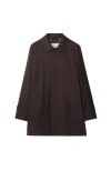 Burberry Long Highgrove Gabardine Car Coat In Brown