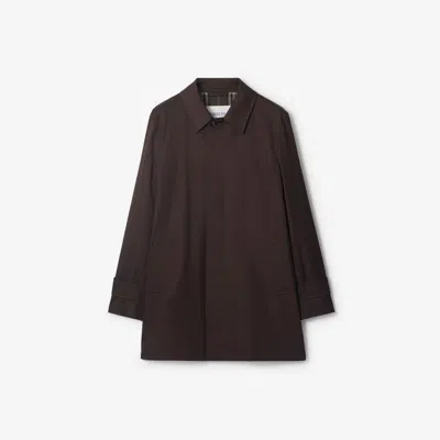 Burberry Short Gabardine Car Coat In Brown