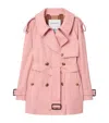 Burberry Short Lightweight Cotton Fitzrovia Trench Coat Clothing In Pink