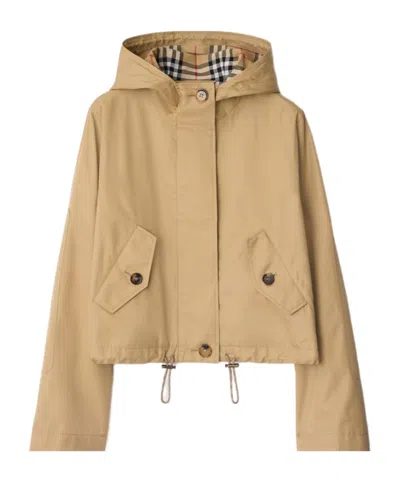 BURBERRY BURBERRY HOODED SHORT GABARDINE PARKA